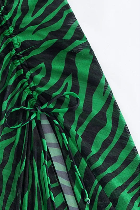 Zebra Print 3-Piece Micro Bikini Set – String Bikini with Low-Waist Skirt Swimsuit