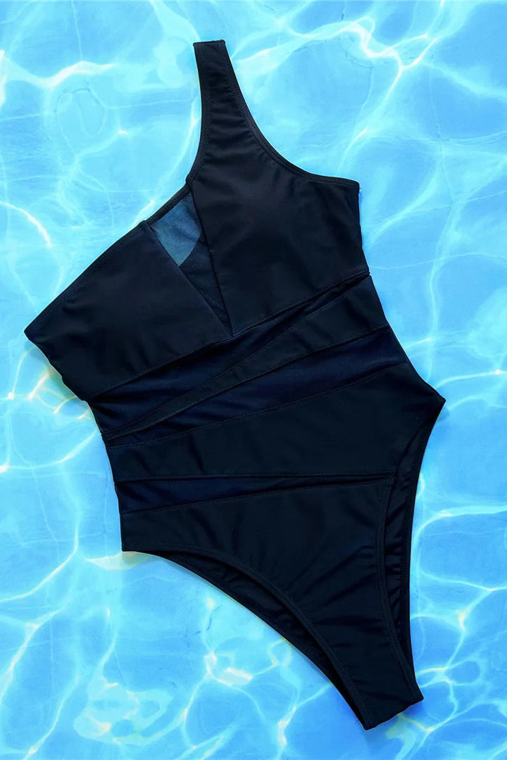 bikinis for summer Mesh Sheer Splicing One Piece Monokini