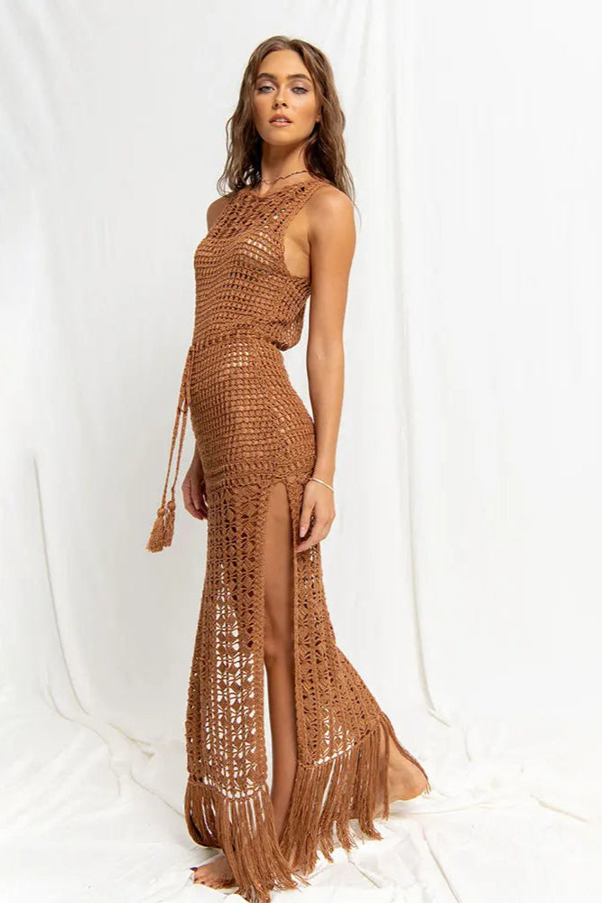 Affordable bikinis Sexy Green Mesh Crochet Beach Dress