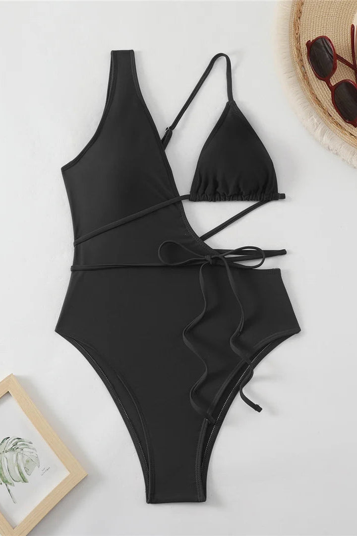 Affordable bikinis Sexy High Leg Asymmetric One Piece Swimsuit