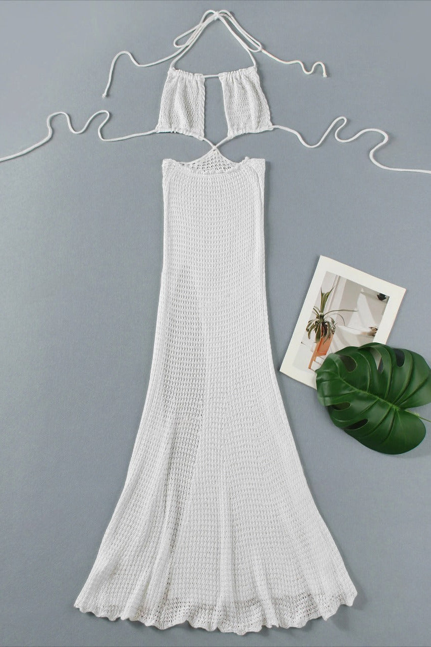 Beach party outfit to laver over swimwear or resort wear white long maxi dress