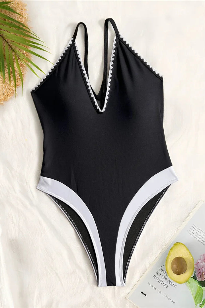 Best bikinis for summer Backless Deep V One Piece Sexy Swimsuit