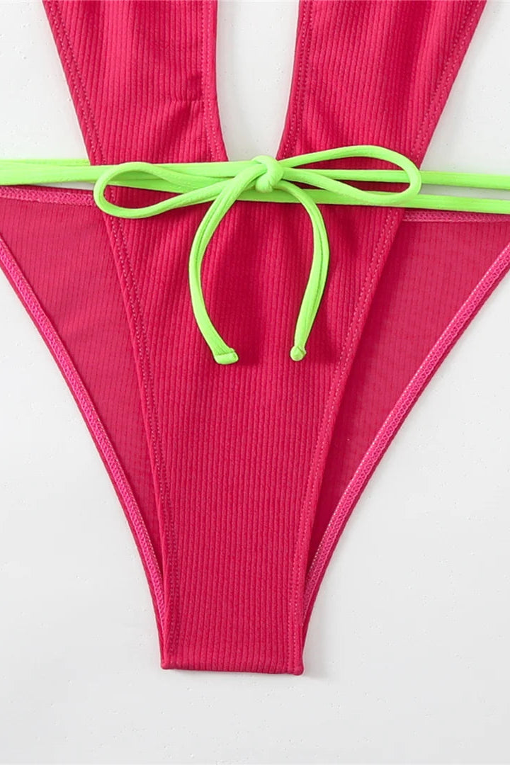 Best bikinis for summer Deep V High Cut Wrap One Piece Swimsuit