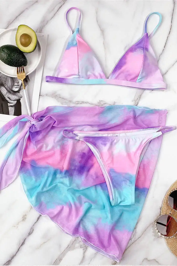Bikini top with padding, crafted from soft polyamide, polyester with sarong