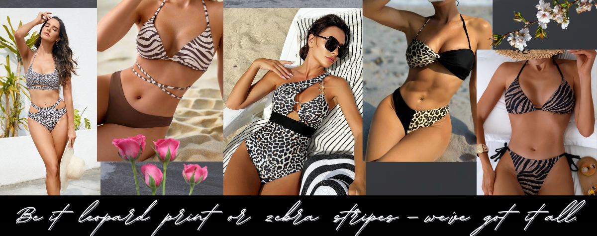 Zebra and leopard print swimwear – Trendy animal print bikinis & more | Dcostaa