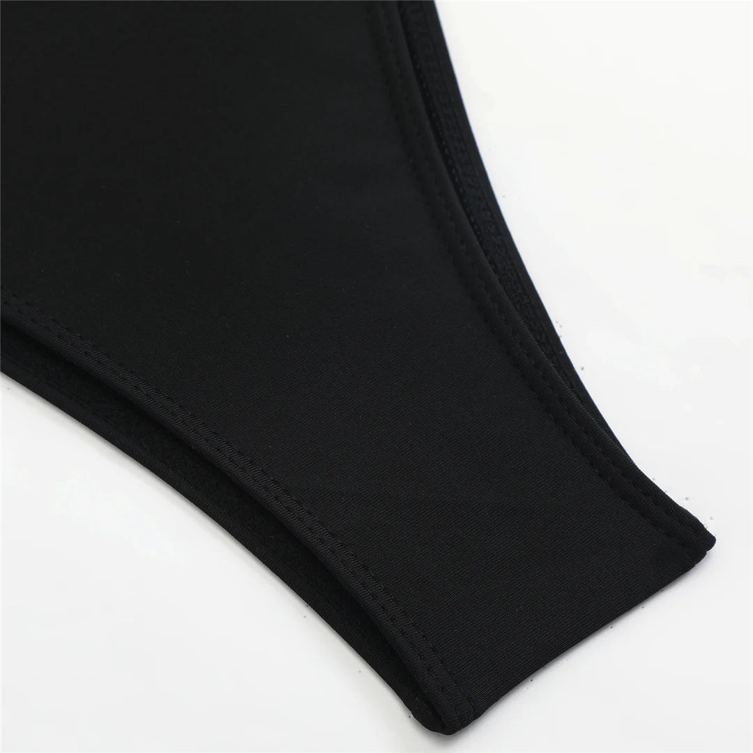 Black bikini bottom with lace up sides