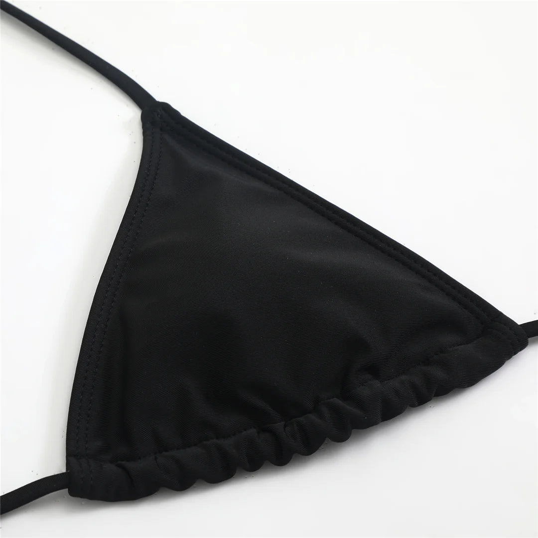 Black halter padded bikini top