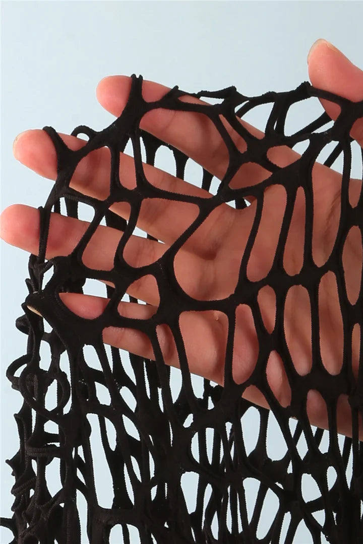Black keyholes pattern full sleeves cover up