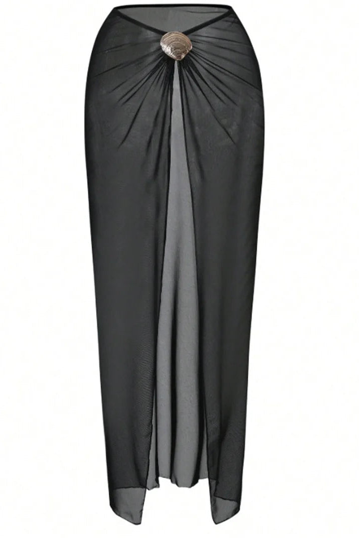 Black sheer cover up skirt