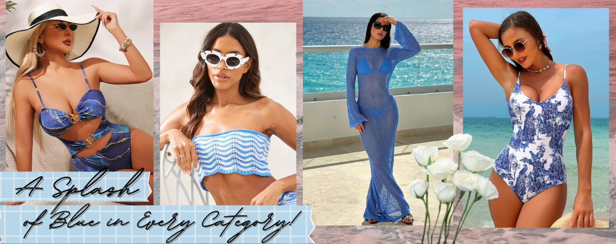 Blue swimwear collection – Bikinis, one-pieces, cover-ups & more in bold blue | Dcostaa