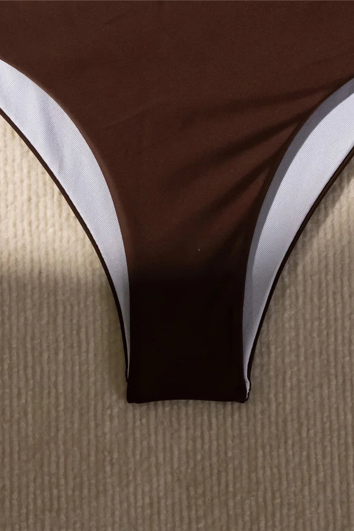 Brown bikini bottom with textured surface