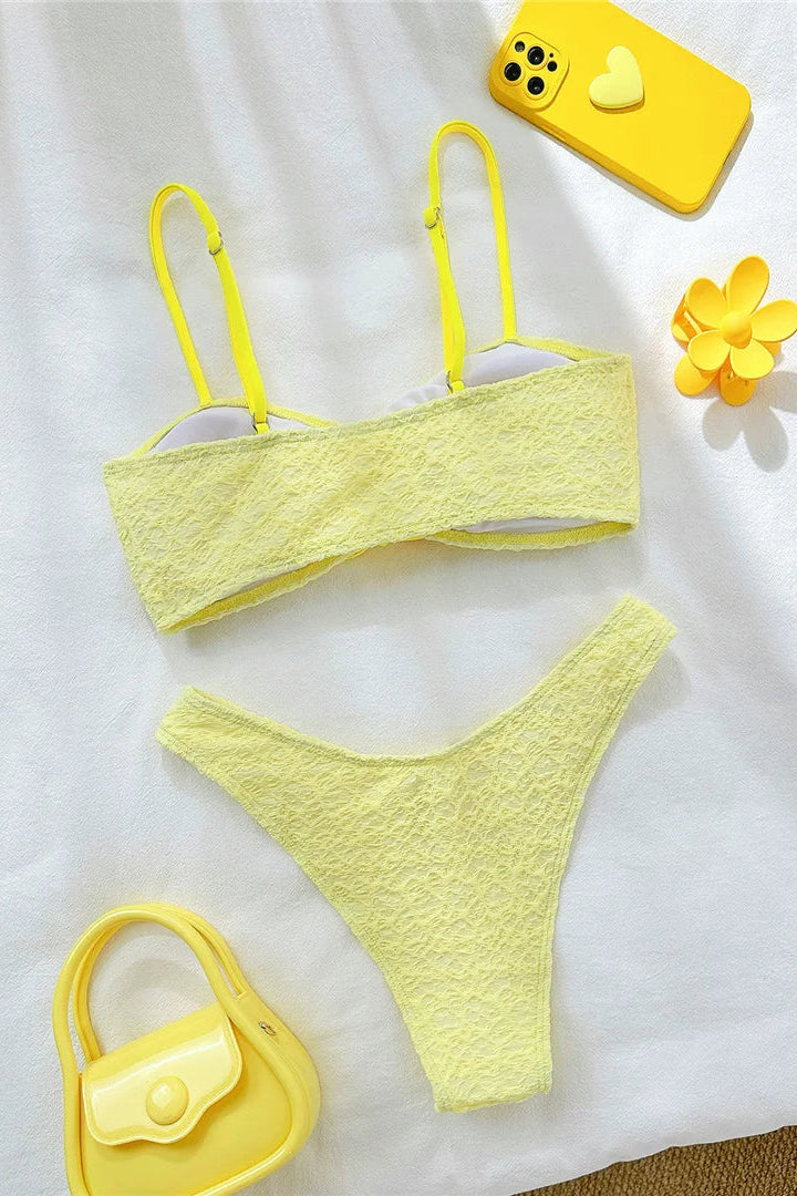 Butter Yellow bikini set by dcostaa swimwear