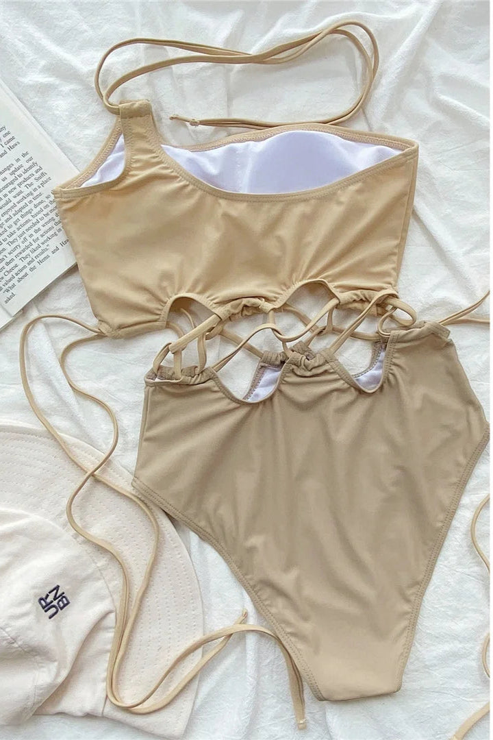 Buy bikinis online Wrap Around One Shoulder Swimwear