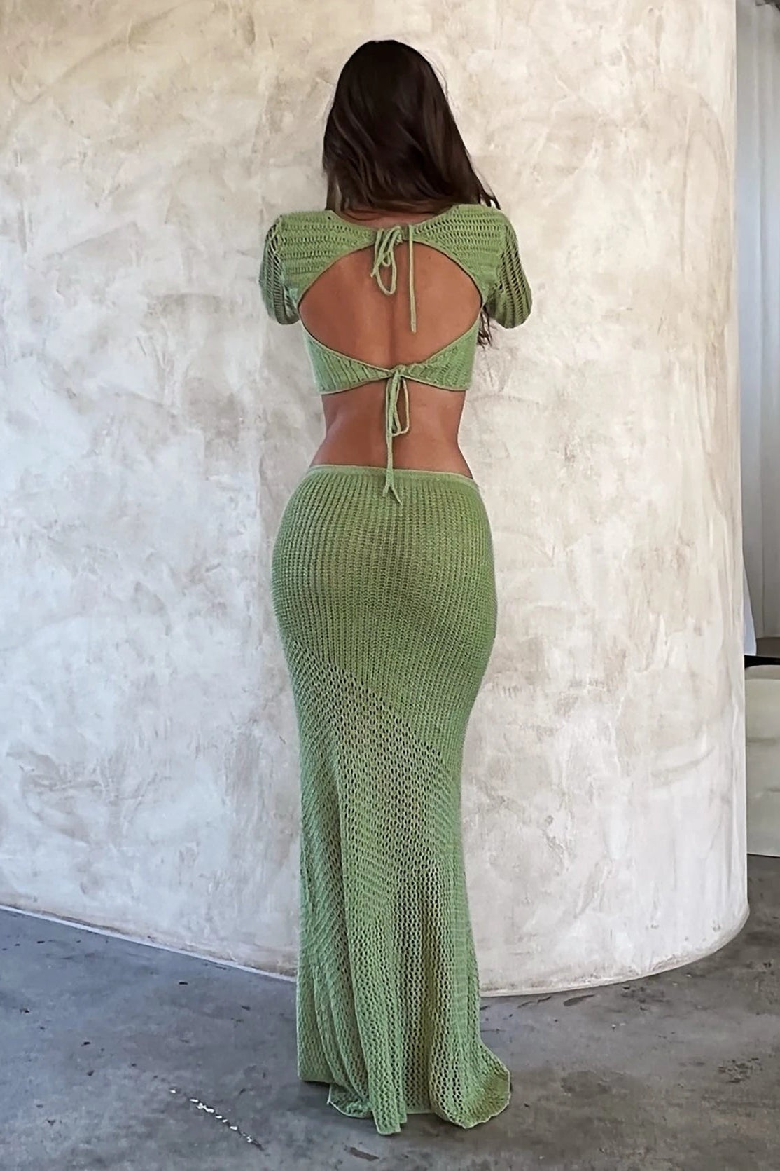 Buy stylish Crochet Set – Tie Top & Skirt Cover-Up 