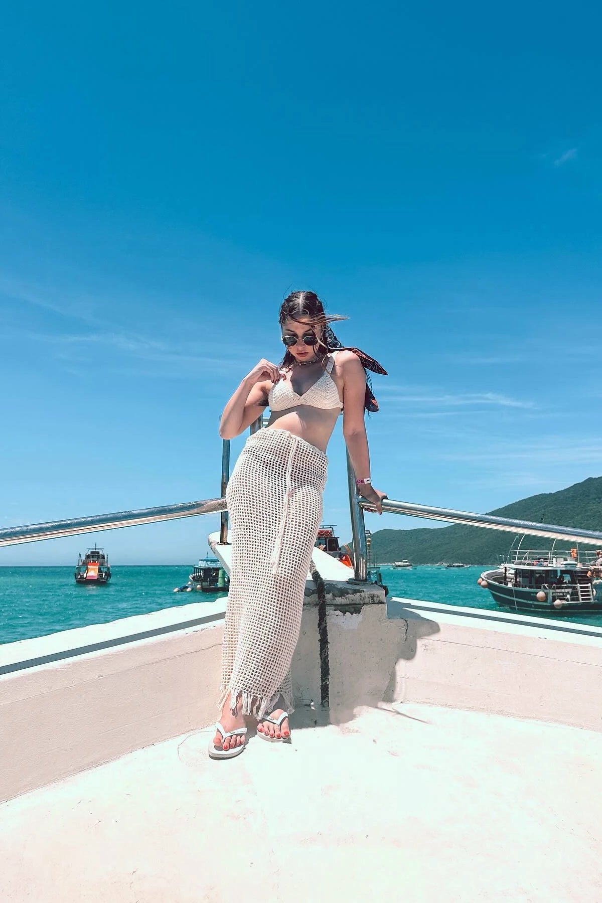 Chic Summer Knit Cut-Out Wrap Skirt