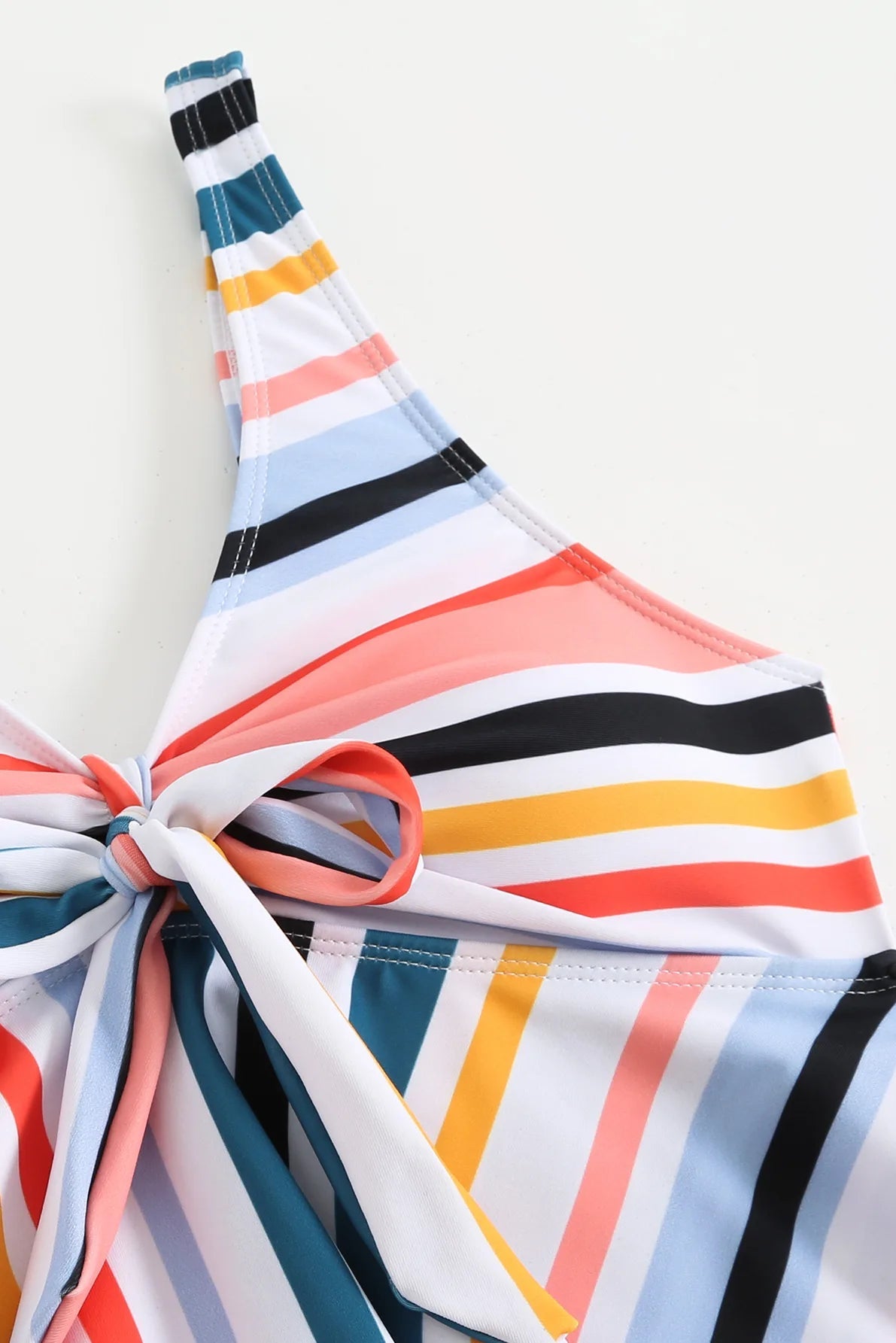 Close up of V neck Tankini Set