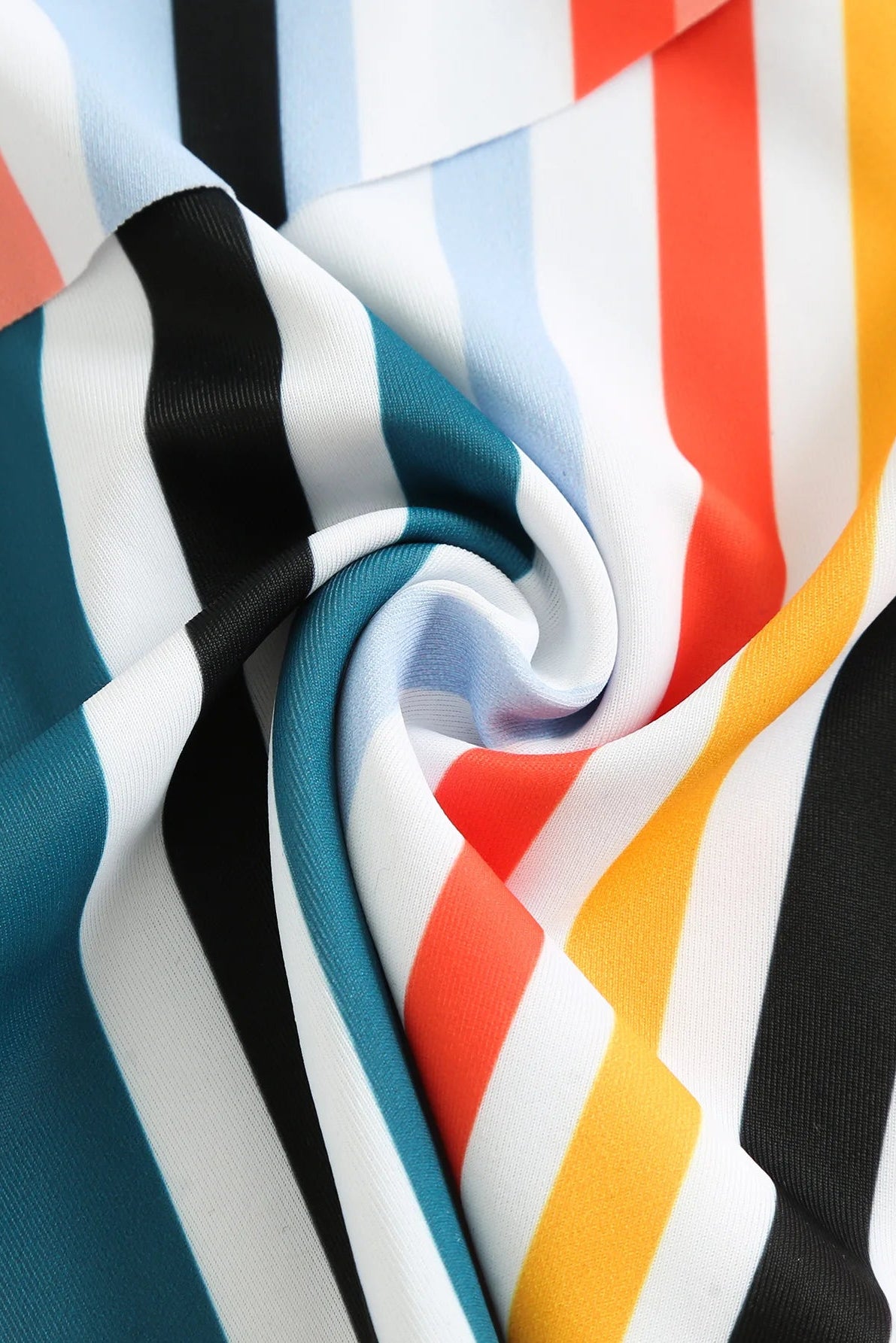 Close up of striped swimwear fabric