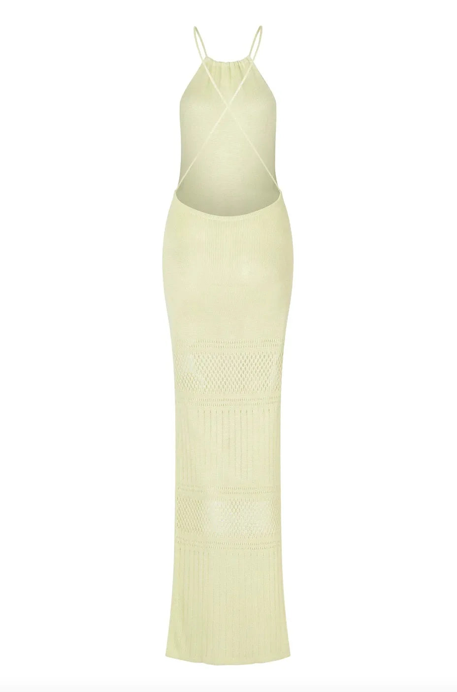Cream ribbed dress on a white background