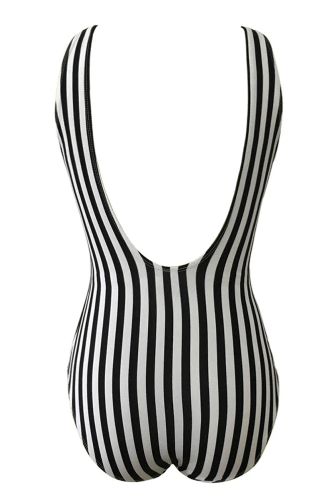 Dcostaa V-Bar Striped Underwire One Piece Swimsuit