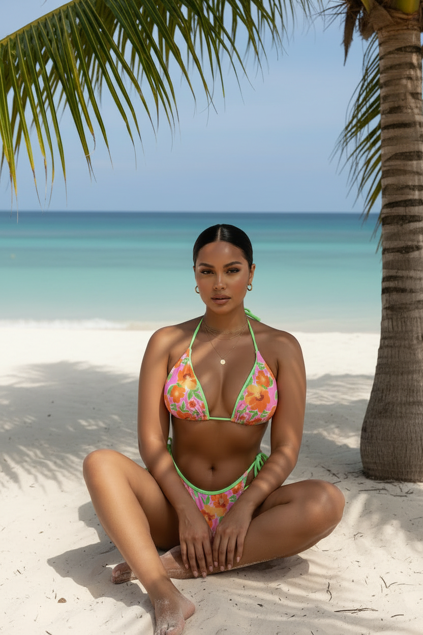 Features lace-up accents for an adjustable, fashion-forward touch that enhances the overall bikini look.