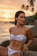 Floral Printed Bandeau Bikini Set for Women