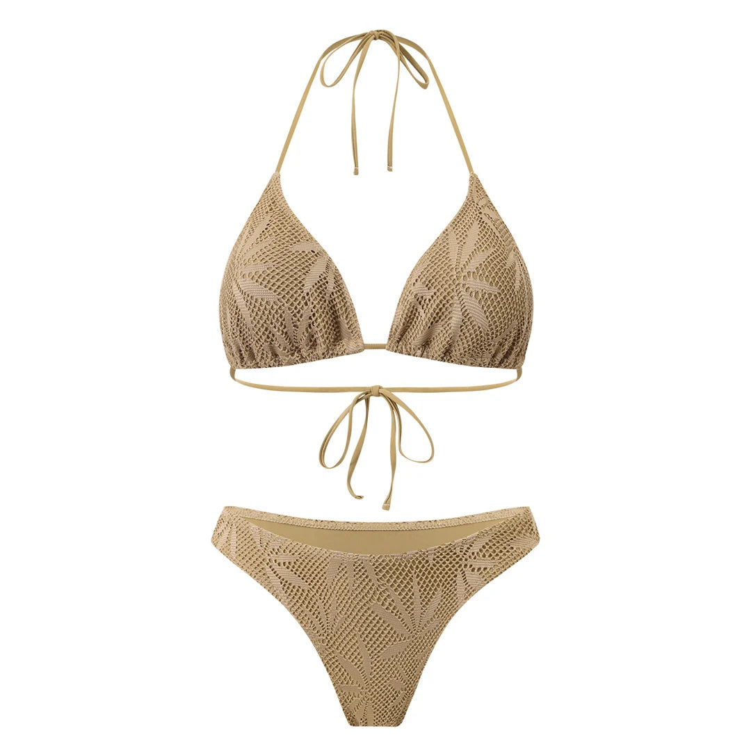 Floral print mesh Low-rise waistline provides modern flattering coverage with easy movement