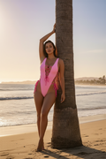 High Cut Lace Up Front and Sides One Piece Monokini