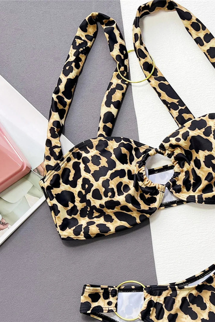 Leopard print bikini set by dcostaa swimwear