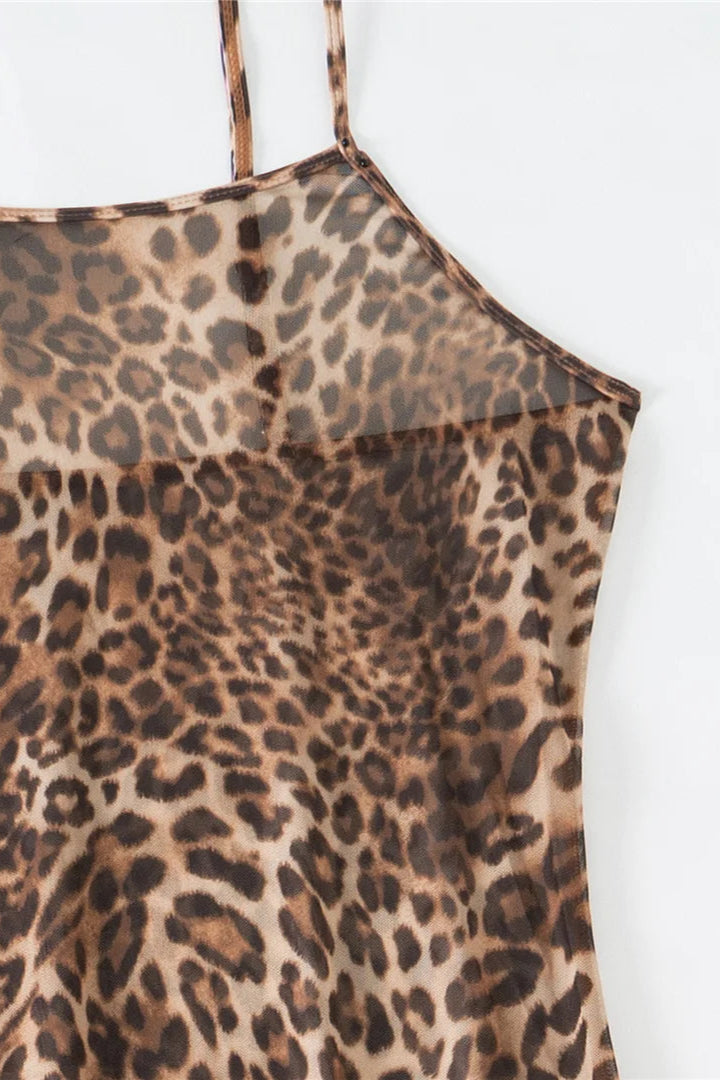 Leopard print dress on a white background