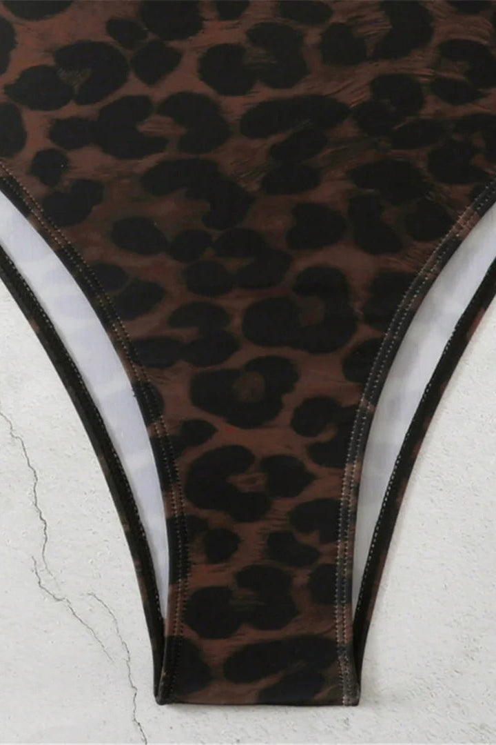 Leopard print thong one piece