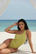 Mint Asymmetric One Shoulder Backless One Piece