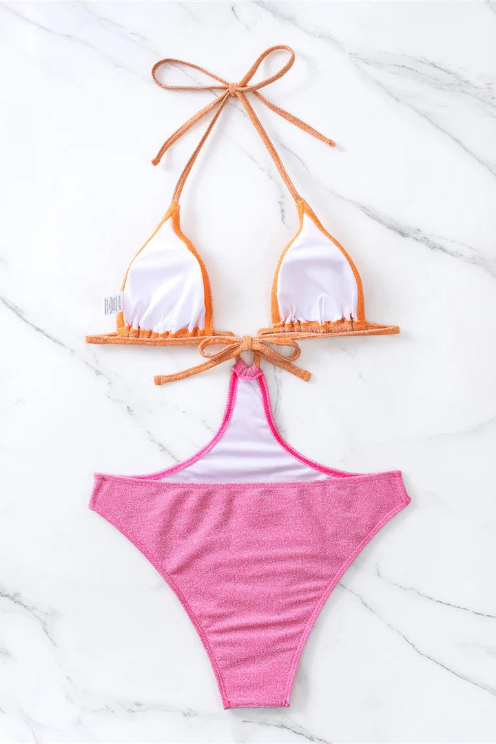 Orange and pink Adjustable straps with support-free construction and padding provide a customizable fit with all-day comfort.