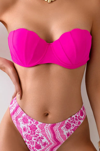Bold Print Thong Bikini – High-Waisted Two-Piece Swimsuit