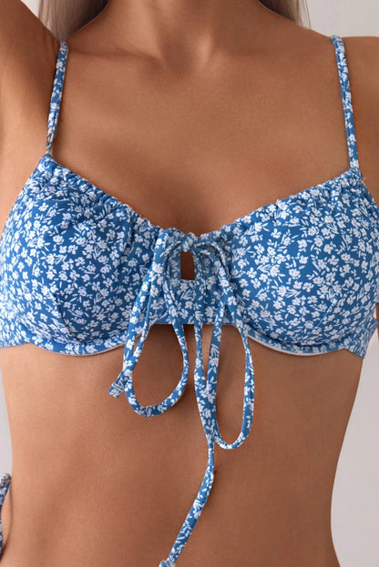 Push-Up String Bikini Set – Floral Halter Thong Swimwear