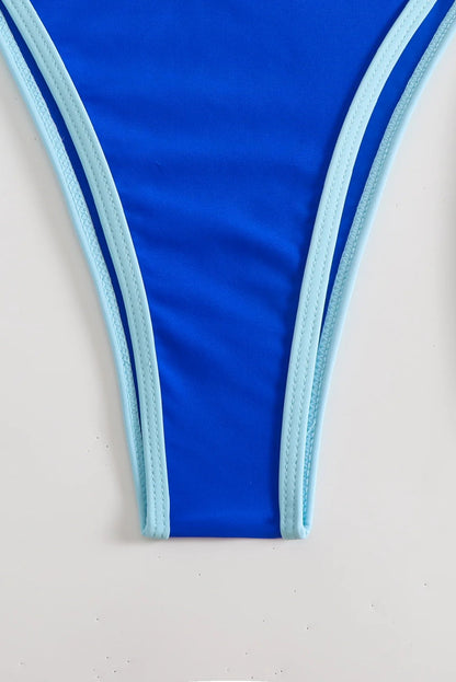 Blue Halter Strings Bikini Set – Sporty Brazilian Swimwear