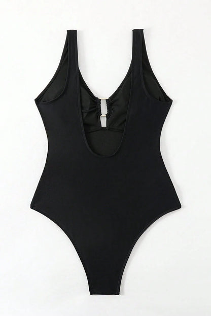 Black Bandage Push-Up  Monokini – Backless One-Piece Swimsuit for Women
