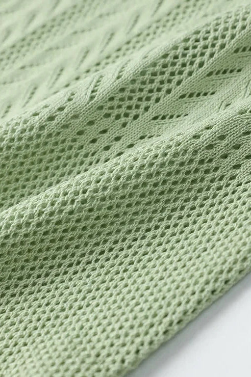 Sexy Knitted Floral Cut-Out Backless Beach Maxi Dress for Women - Green