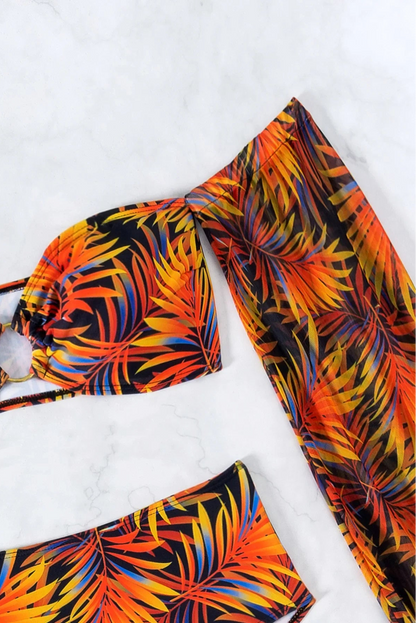 3-Piece Off Shoulder Bikini Set – High Waist Bandeau Swimsuit