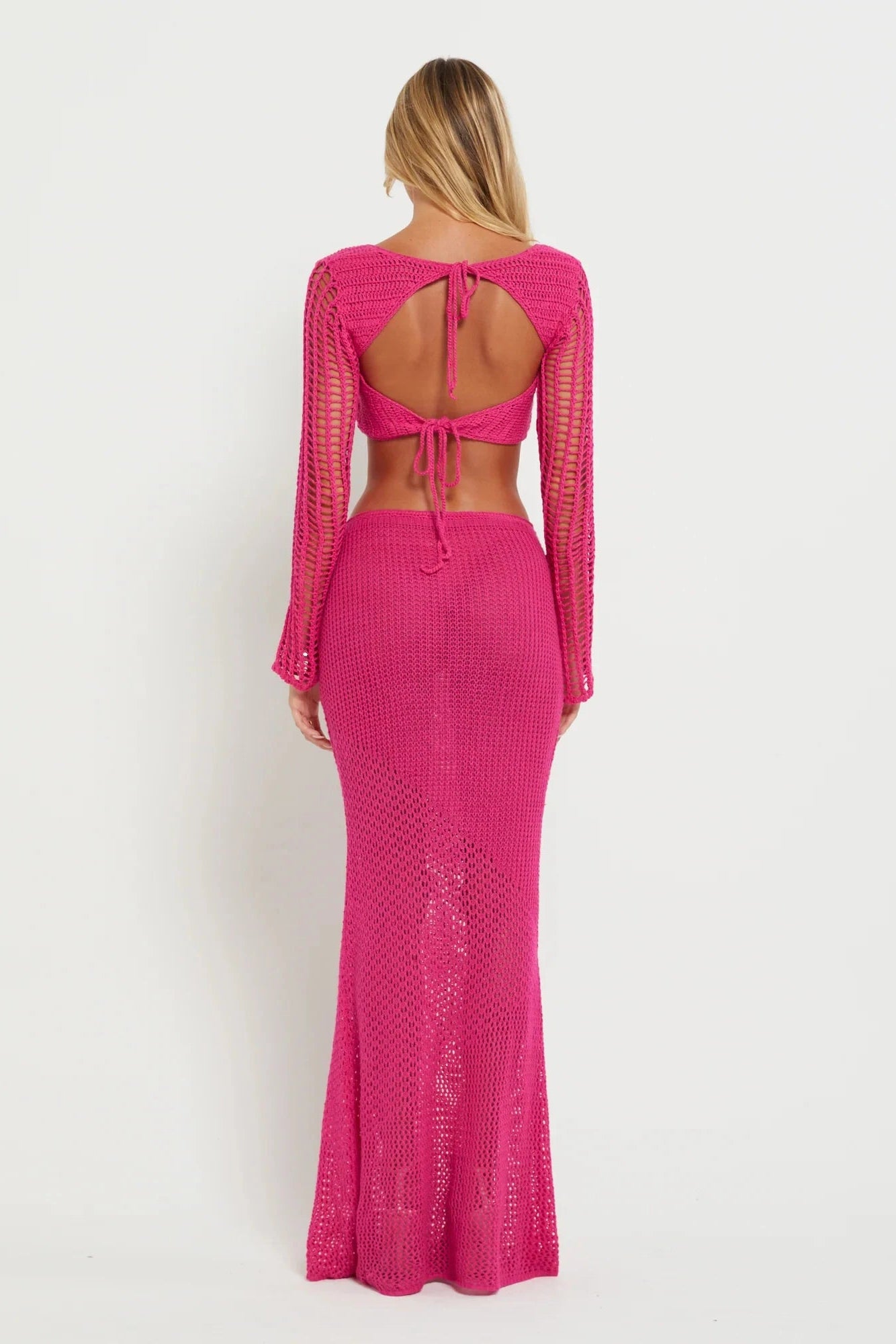 Sexy Crochet Set – Tie Top & Skirt Cover-Up