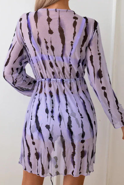 Three Piece Printed Bikini with Cover-Up