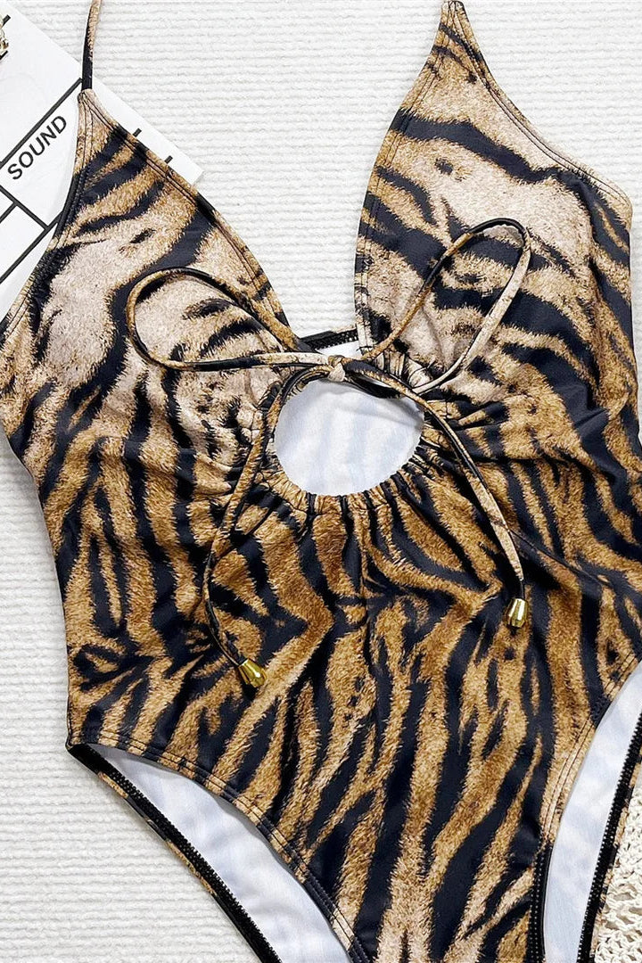Tiger print swimsuit monokini