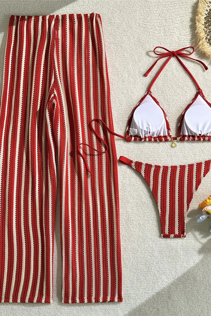 Trendy low-rise bikini bottoms create a sleek, flattering silhouette perfect for modern summer swimwear looks.