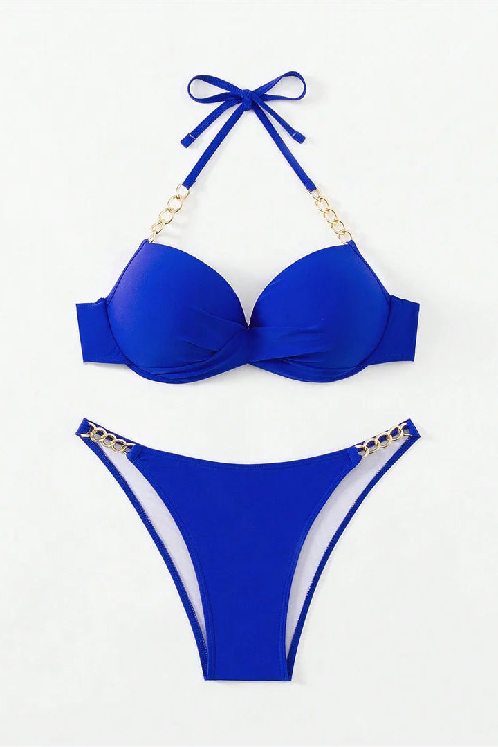 Trendy low-rise bottoms create a sleek, figure-enhancing fit perfect for beach days and poolside lounging.
