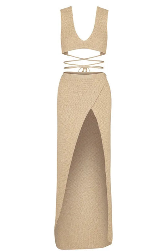  Two-Piece Knit Cover-Up Maxi 