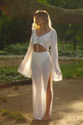 White Knit two Piece Set