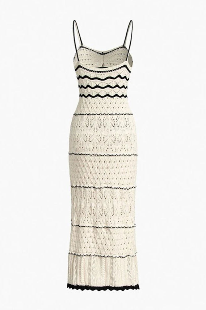 White dress with black patterns dcostaa beach wears