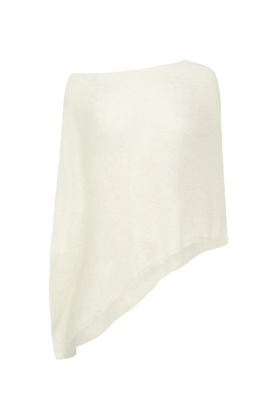 White, one-shoulder cover up swimwear top on a white background