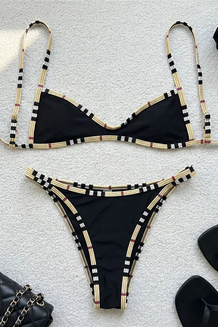 Wire-free bikini top offers lightweight comfort and natural support for easy beach, poolside, and vacation wear.