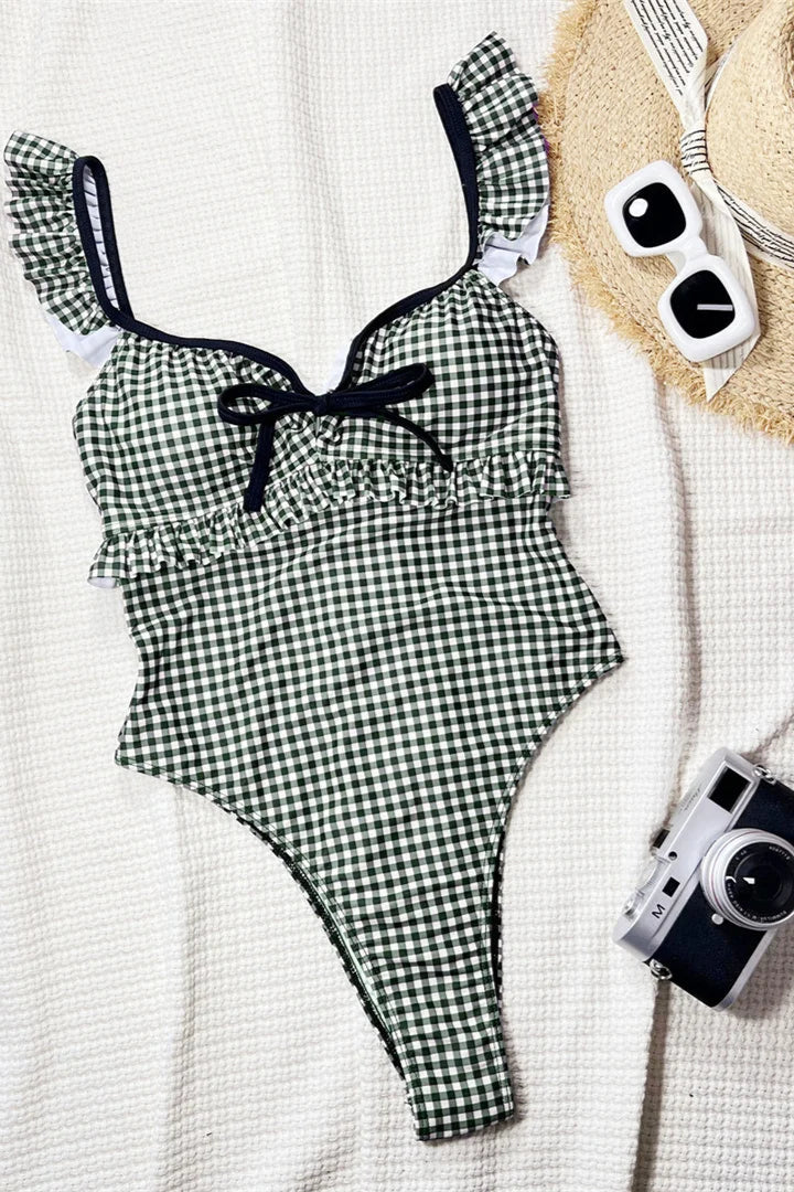 buy now Bow Backless High Cut Monokini Swimsuit