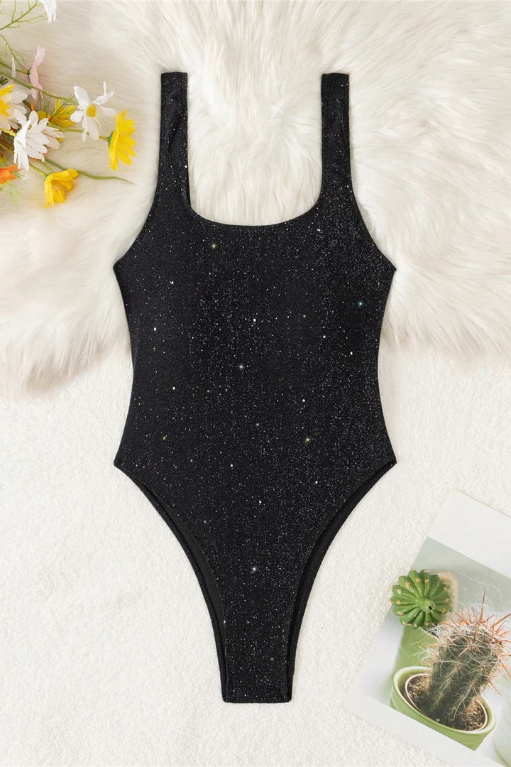 dcostaa Sparkling High Cut Backless Monokini
